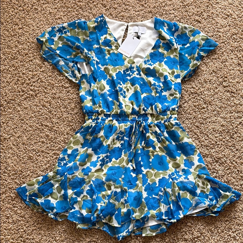Blue Floral Romper